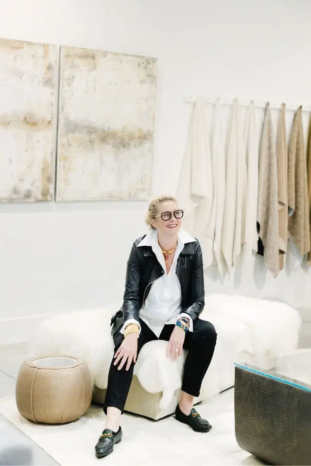 Chris O'Shea of Summit to Shore Design wearing black pants, a white shirt and a black leather jacket